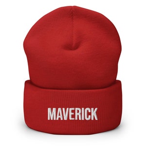 Maverick Embroidered Cuffed Beanie: Cozy Unisex Winter Cap