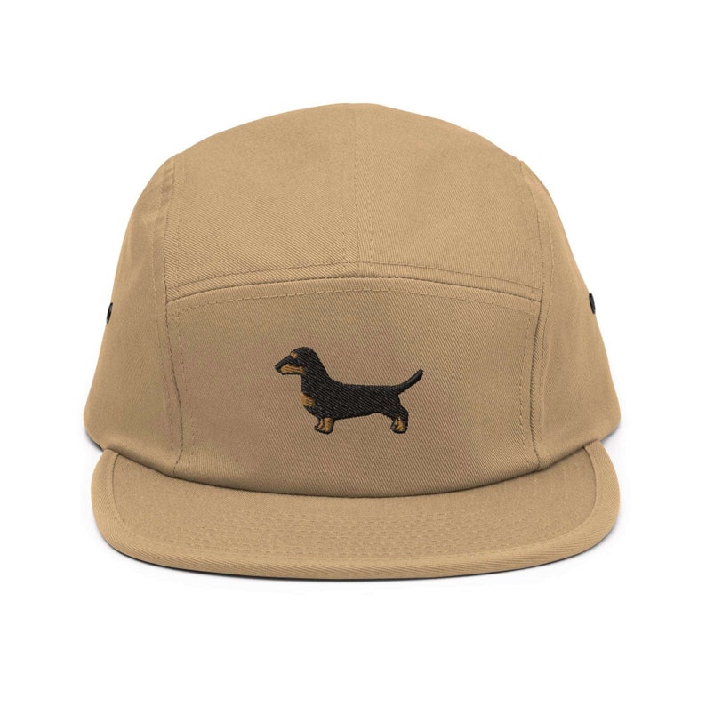 Dachshund Embroidered 5 Panel Camper Cap Pure Cotton Comfortable Fit in Variety of Colors image 4