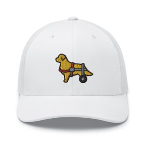 Your Disabled Dog - Custom Wheelchair Dog Embroidered Retro Trucker Hat - Structured with Mesh Back in Variety of Colors