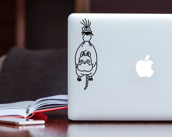 Anime Ghibli Spirited Away Bird and Crow Vinyl Car Window and Laptop Waterproof Decal Sticker, Unique Gift