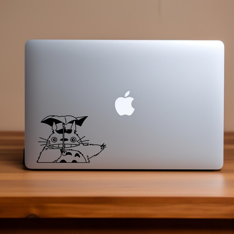 Anime Ghibli Inspired My Neighbor Totoro, Totoro with Umbrella Vinyl Car Window & Laptop Waterproof Decal Sticker for Unique Gifts image 3