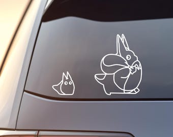Anime Ghibli Inspired My Neighbor Totoro Chu and Chibi Vinyl Car Window & Laptop Waterproof Decal Sticker for Unique Gifts