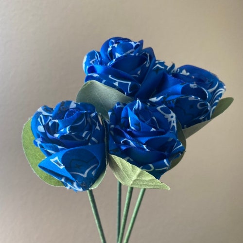 Royal Blue Bandana Forever Roses Roses Gift Bouquet Etsy
