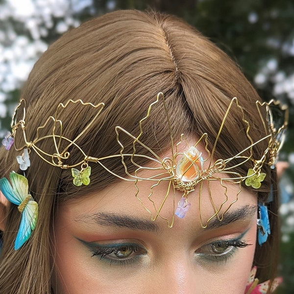 The Mariposa Circlet • Golden Butterfly Crown/Tiara for Fairies and Elves