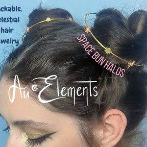 Space Bun Halos • Stackable, Celestial, Charm Hair Pins for Space Bun Styling • 3.5 Inch Diameter Circle