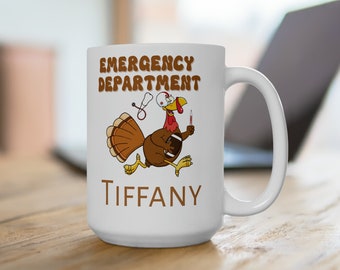 Tazza da caffè personalizzata per il Ringraziamento del pronto soccorso dell'infermiera, tazza da caffè in ceramica personalizzata per l'infermiera del pronto soccorso, regalo per il pronto soccorso