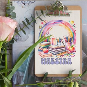 Maestra Life PNG Digital Download | Spanish Teacher Gift | Retro Maestra Word Art | Teacher Appreciation | Back to School Tumbler Wrap
