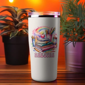 Maestra Life PNG Digital Download | Spanish Teacher Gift | Retro Maestra Word Art | Teacher Appreciation | Back to School Tumbler Wrap