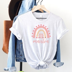 Maestra Spanish Teacher Rainbow Png, Maestra SVG, Customized Maestra Svg, Teacher Appreciation Gifts, Spanish Teacher Png dual Language Crew