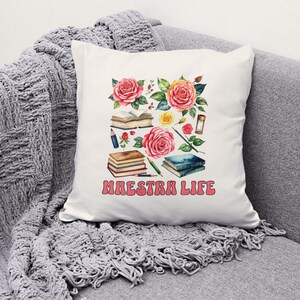 Maestra Life PNG Digital Download | Spanish Teacher Gift | Retro Maestra Word Art | Teacher Appreciation | Back to School Tumbler Wrap