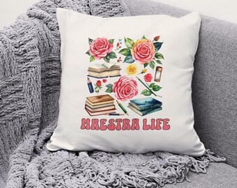 Maestra Life PNG Digital Download | Spanish Teacher Gift | Retro Maestra Word Art | Teacher Appreciation | Back to School Tumbler Wrap