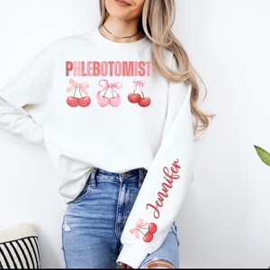 Personalized Coquette Aesthetic Phlebotomist Sweatshirt, Nurses ...
