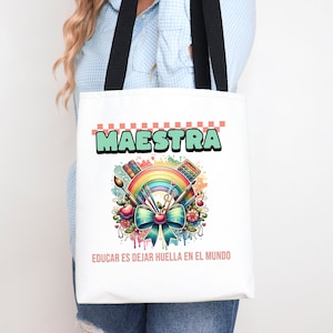 Maestra Spanish Teacher Rainbow Png, Maestra SVG, Customized Maestra Svg, Teacher Appreciation Gifts, Spanish Teacher Png dual Language Crew