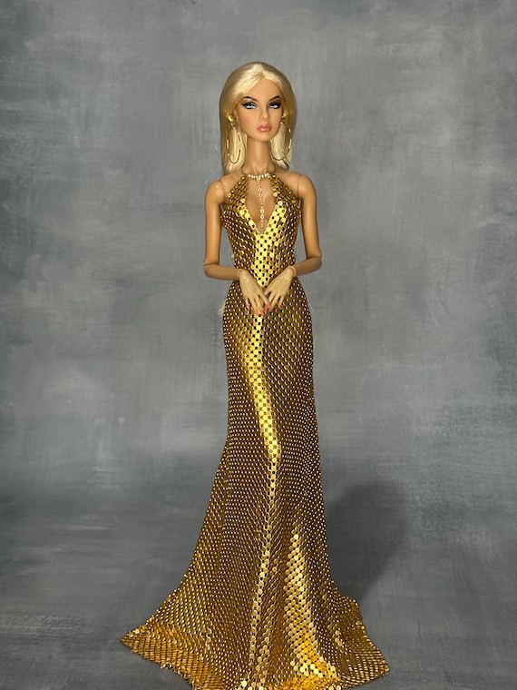 slim fit dress slacks Mabeline Metallic Knit Gown – Retrofete