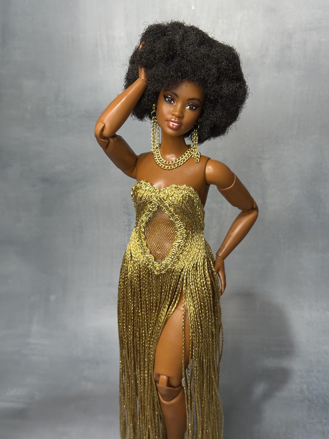 Gold Dress for 1:6 Scale Curvy Doll - Etsy