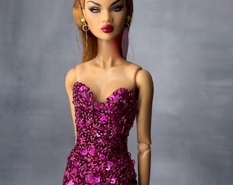 Sequined Doll Dress: 1/6 Scale Fashion Royalty, Integrity Toys