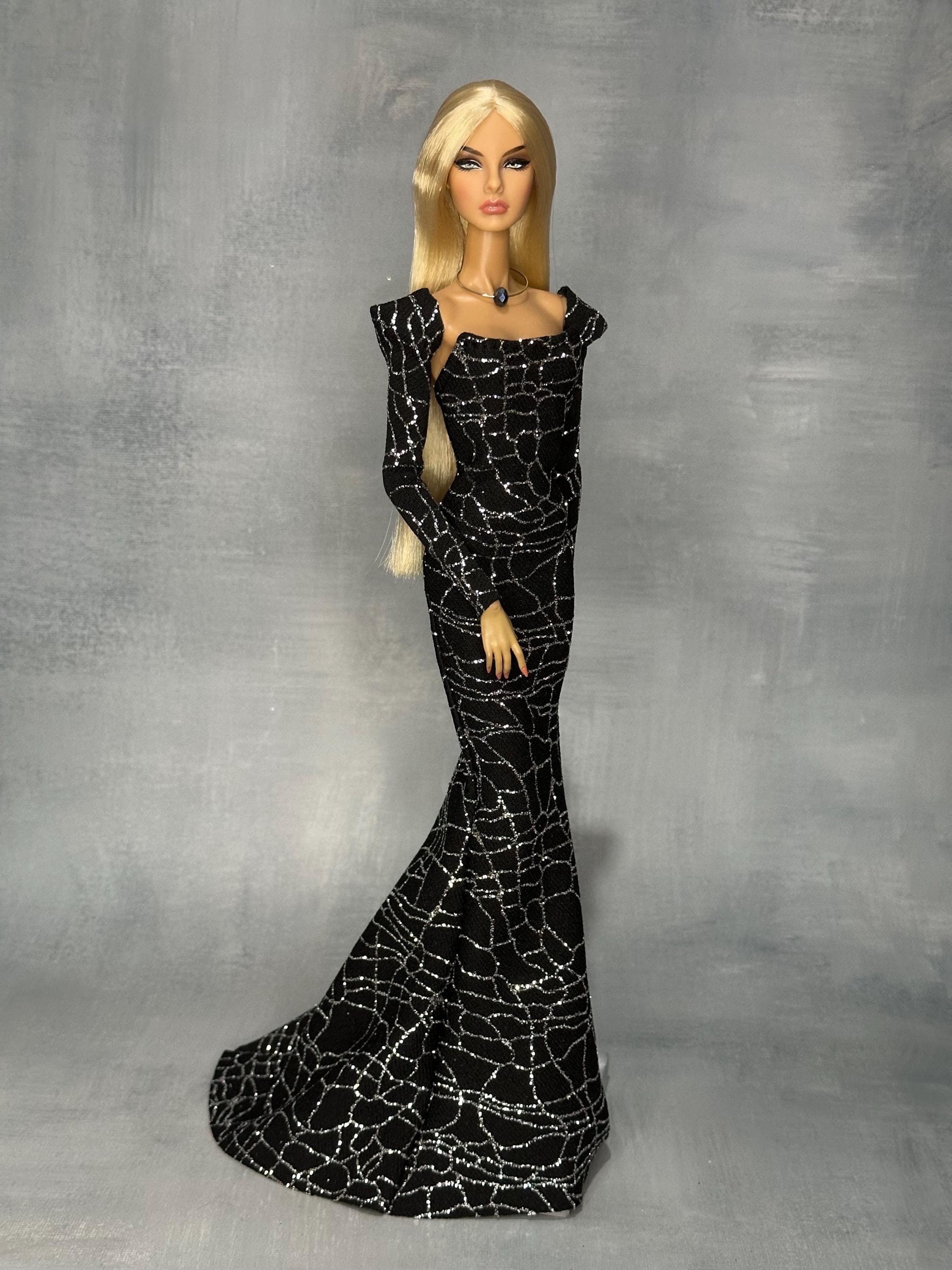 chinese dress ladies Barbie Fashionistas Doll with Blue Hair Wearing Pink & Black Dress –  StockCalifornia main image 1