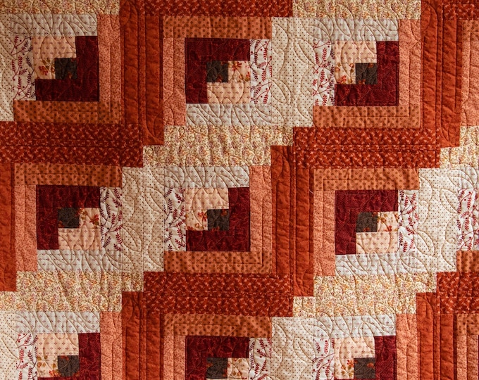 Log Cabin Lap Quilt / Wall Hanging 32 X 41 Etsy