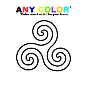 Interlaced Triskelion Vinyl Decal – Celtic Spiral Symbol Sticker – Pagan, Wiccan, Norse, Druid, Sacred Geometry Design