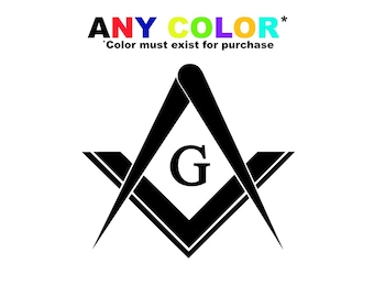 Freemason Logo Decal – Square and Compass Vinyl Sticker – Freemasonry Symbol Car Decal – Masonic Gift for Brothers and Lodges
