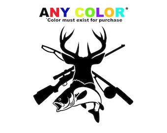 Hirsch, Fisch & Jagd-Vinyl-Aufkleber - Outdoor-Sportler-Aufkleber für LKW, Autos, Kühlboxen und Ausrüstung - Jägergeschenk