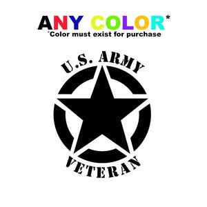 U.S. Army Veteran Decal – Military Window Sticker | Patriotic Vinyl Decal for Cars, Trucks, Laptops, Coolers | Veteran Gift
