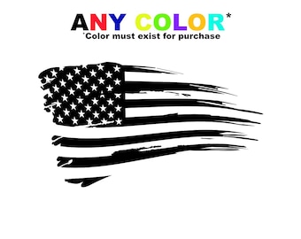 Distressed American Flag Decal – Patriotic Vinyl Sticker for Cars, Trucks, Windows, Laptops, Coolers, and More – USA Flag Decal