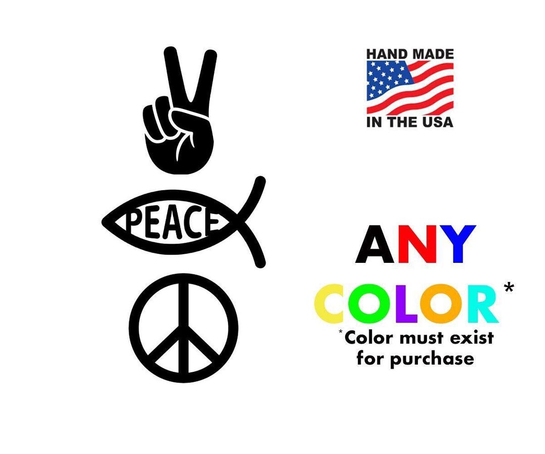 Peace Window Stickers Peace Sign Vinyl Decal Sticker - Laptop or Car - Etsy