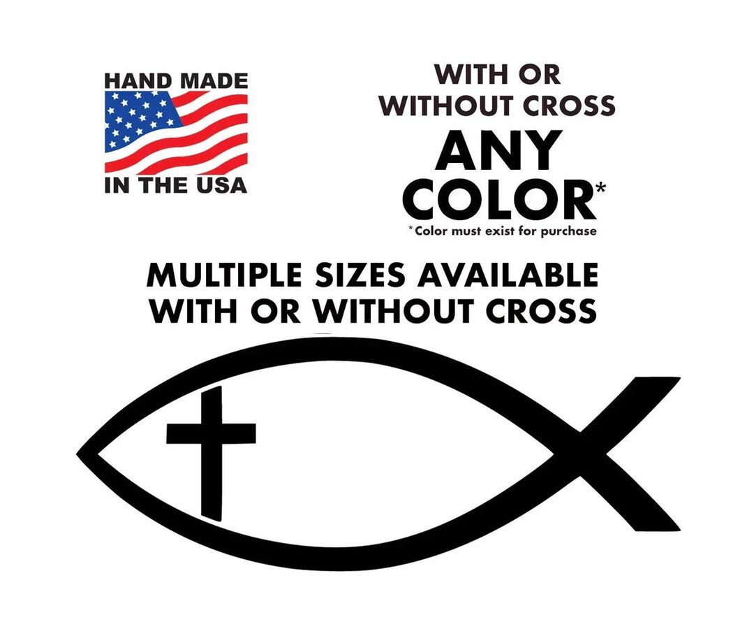 thumbnail image 2 of Jesus Fish Ichthys Faith Vinyl Decal Sticker – Empire Design – Made In Ohio 2 of 2