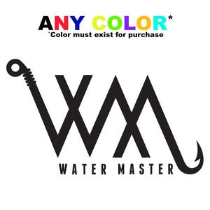 Water Master-vinylsticker | Vinylsticker vissenlogo | Cadeau voor buitenmens | Sticker visvrachtwagen