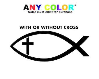 Ichthus Christian Jesus Fish Vinyl Decal – Faith Car Sticker, Bible Verse Symbol, Religious Window Decal, Inspirational Gift