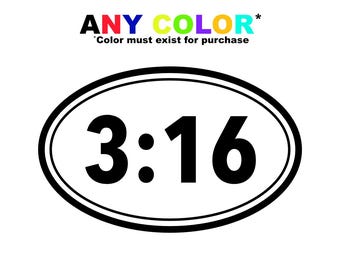 John 3:16 Bible Verse Vinyl Sticker Decal - Inspirational Christian Quote for Car Window, Laptop, Tumbler, Water Bottle