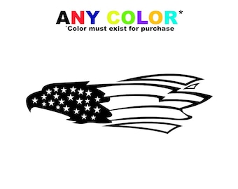 Adlerkopf Amerikanische Flagge Aufkleber - Vinyl-Aufkleber für Autos, Lastwagen, Laptops und mehr