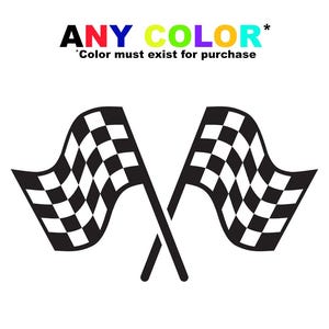 Checkered Flag Racing Decal - Vinyl Sticker for Car, Laptop, Water Bottle