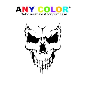 Skull Decal – Gothic Vinyl Sticker for Car, Laptop, Tumbler, Helmet, or Wall Decor