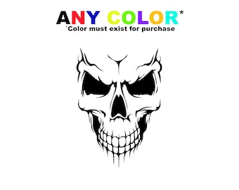 Skull Decal – Gothic Vinyl Sticker for Car, Laptop, Tumbler, Helmet, or Wall Decor