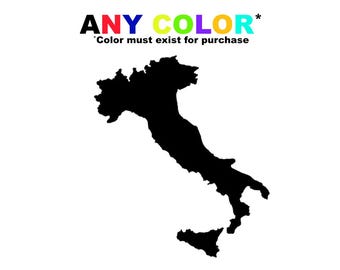 Italy Vinyl Decal – Italian Flag Sticker, Italy Outline Decal, Travel Souvenir, Car Window or Laptop Sticker