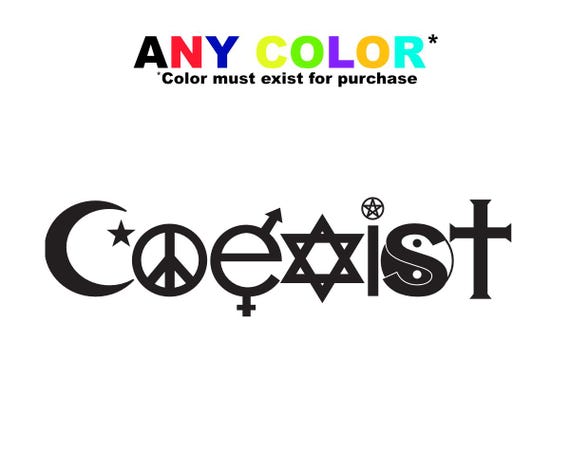 Coexist Vinyl Decal – Peace Symbol Sticker for Car, Laptop, Window