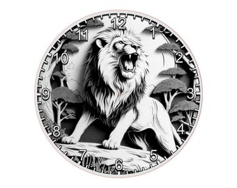 Reloj de león grabado con láser