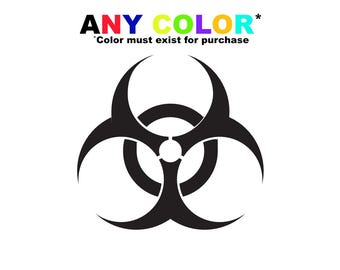 Biohazard Decal – Hazard Symbol Sticker for Car, Laptop, or Toolbox | Vinyl Biohazard Sign | Zombie Apocalypse Decal | Custom Color & Size