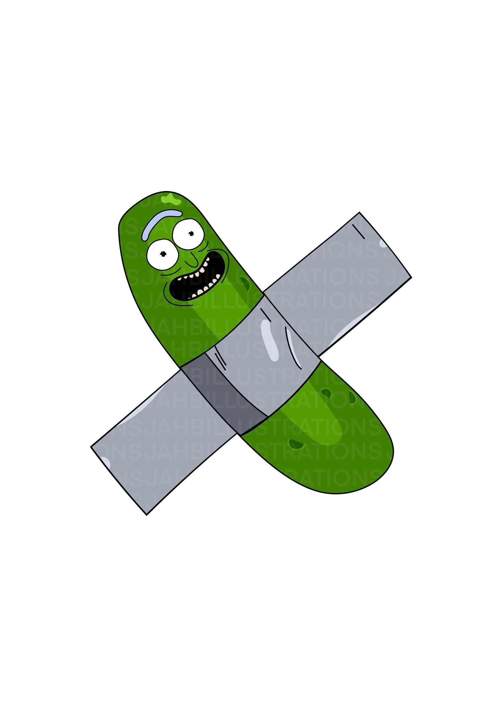 Taped Pickle Rick .svg .png and .jpeg Etsy