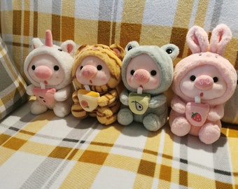 Cute Pig Plushies Stuffed Cotton Toys Plush Piggy - Frog, Rabbit, Tiger, Unicorn 25cm