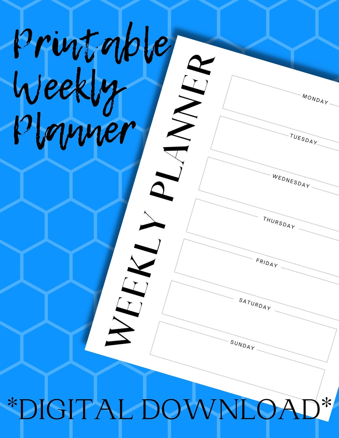 Minimalist Weekly Planner *DIGITAL DOWNLOAD ONLY* - Etsy