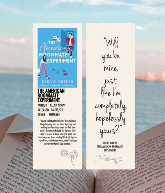The American Roommate Experiment Bookmark Etsy