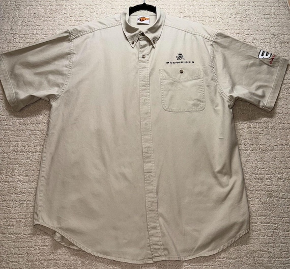 Vintage Budweiser Dale Jr Racing Shirt Men’s XL Khaki Winners Circle #8
