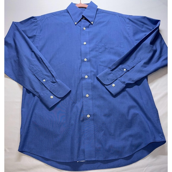 Vintage Duck Head Button Down Shirt Mens Medium Blue Long Sleeve Wrinkle Free
