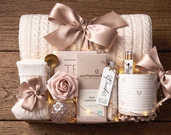 Comfort Gift Box for Her, Blanket Care Package, Thinking of You Gift, Cozy Self Care