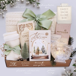 Christmas Gifts for Her, Holiday Stocking Gift Box, Holiday Housewarming, Gifts for Women, Sister, Best Friend, Hygge Blanket Box, Cozy Gift SWEET SNOW GLOBE