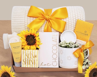 Cheer Up Gift, Get Well Soon Gift Box, Sending Sunshine Basket, Surgery Care Package, Encouragement Gift, Birthday Gift for Women
