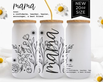 Mama Themed Designs 16oz Glass Tumbler w/ Bamboo Lid & Straw – Modern  Lifestyle Gifts